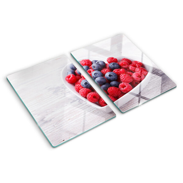 Tabla de cortar de cristal frutas en forma de corazón