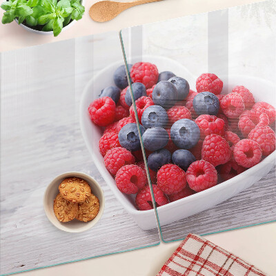 Tabla de cortar de cristal frutas en forma de corazón