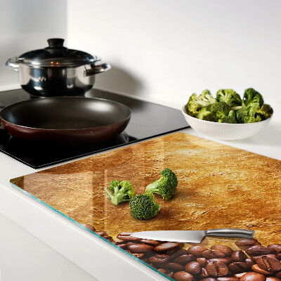 Deska kuchenna szklana Kawa i skórzany wzór