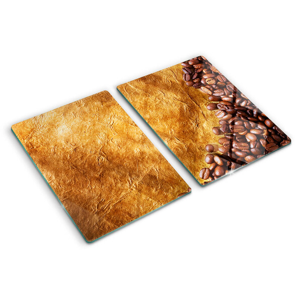 Deska kuchenna szklana Kawa i skórzany wzór