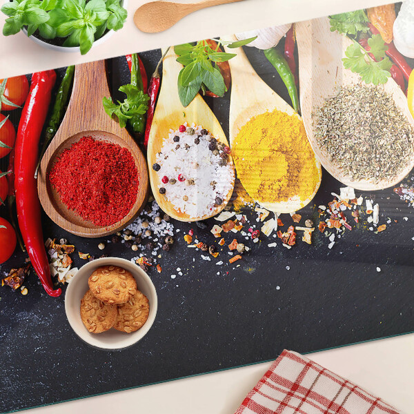 Tabla de cortar de cristal Especias y hierbas