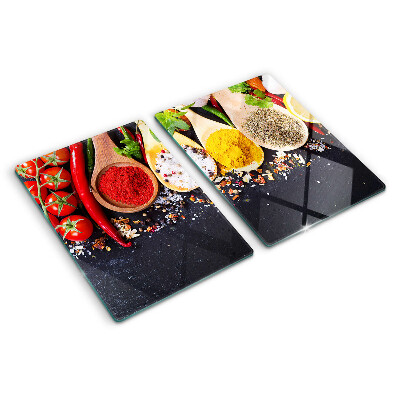Tabla de cortar de cristal Especias y hierbas