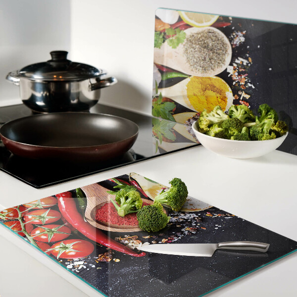 Tabla de cortar de cristal Especias y hierbas