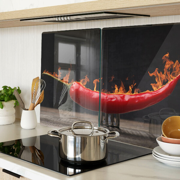 Szklana deska do krojenia Ogień i papryka chili