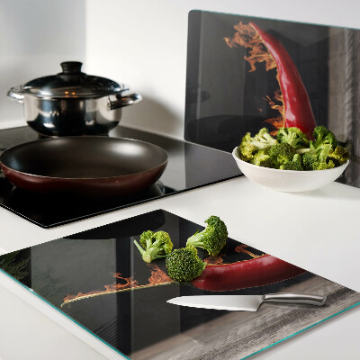 Tabla para cortar Fuego y chile