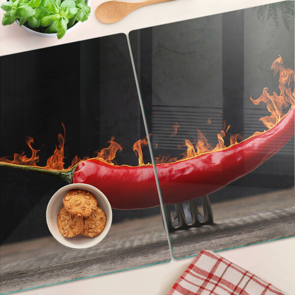 Tabla para cortar Fuego y chile