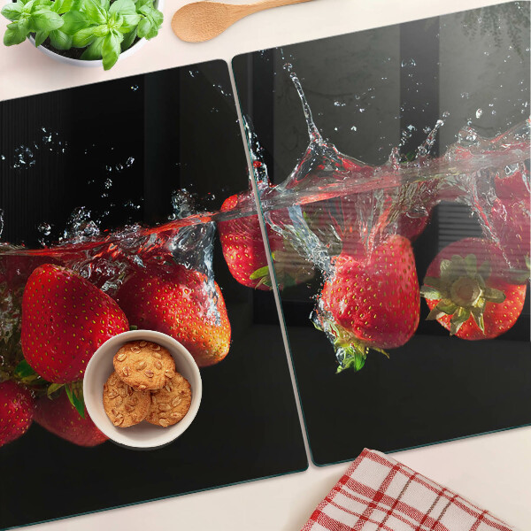 Tabla de cortar Fresas en agua