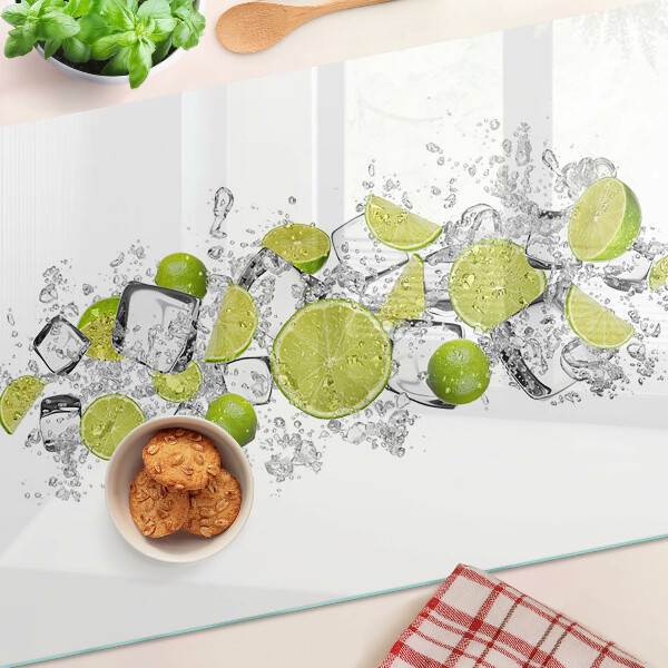 Tabla de cortar de cristal Limones y hielo