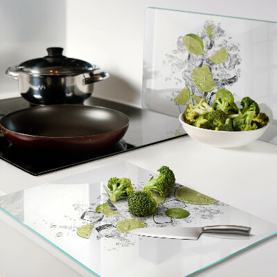 Szklana deska do krojenia Cytryny i lód