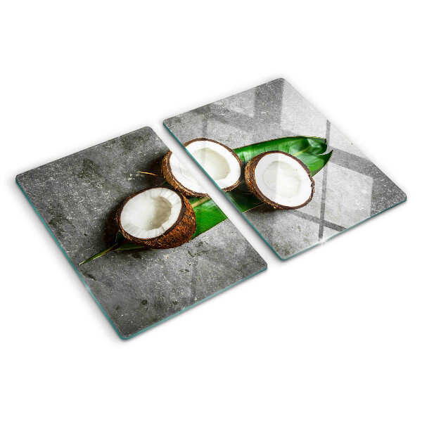 Tabla de cortar de cristal Coco sobre un fondo de hormigón