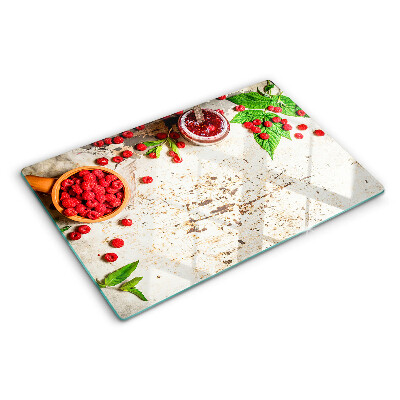Tabla de cortar Frambuesas y hojas