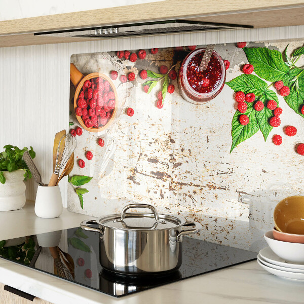 Tabla de cortar Frambuesas y hojas