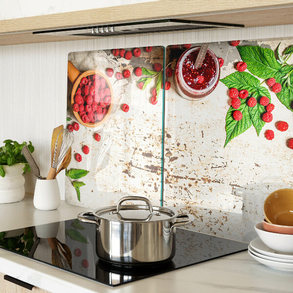 Tabla de cortar Frambuesas y hojas