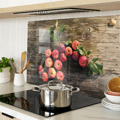 Szklana deska do krojenia Jabłka na drewnianym tle