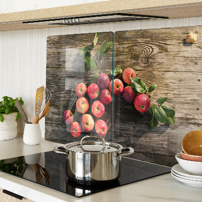 Szklana deska do krojenia Jabłka na drewnianym tle