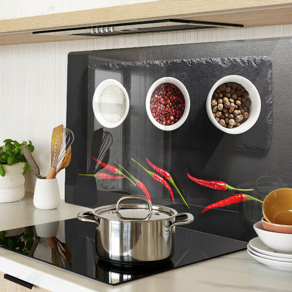 Tabla de cortar Especias y pimientos rojos