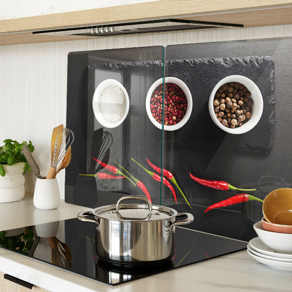 Tabla de cortar Especias y pimientos rojos