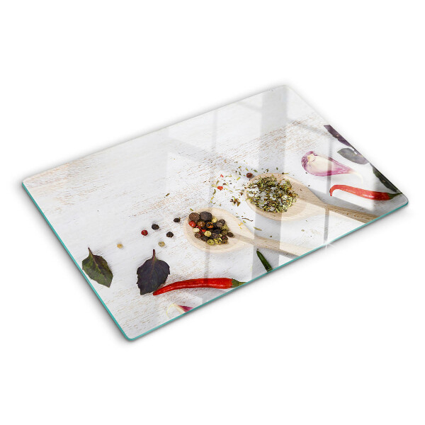 Tabla de cortar de cristal Especias y hierbas