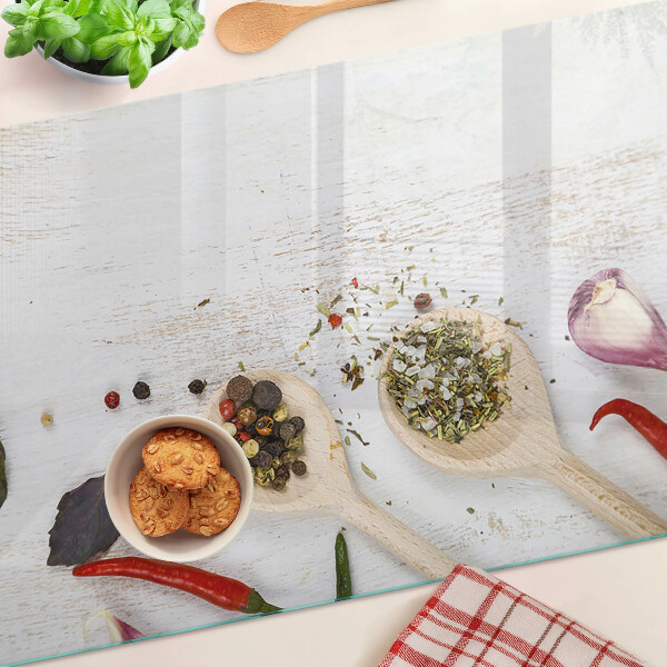 Tabla de cortar de cristal Especias y hierbas