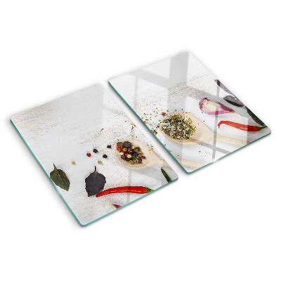 Tabla de cortar de cristal Especias y hierbas