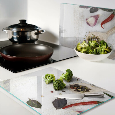 Tabla de cortar de cristal Especias y hierbas