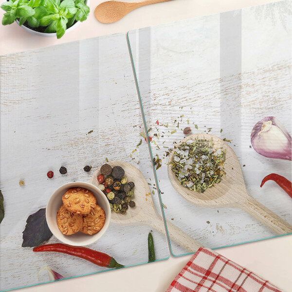 Tabla de cortar de cristal Especias y hierbas