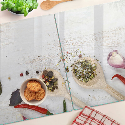 Tabla de cortar de cristal Especias y hierbas