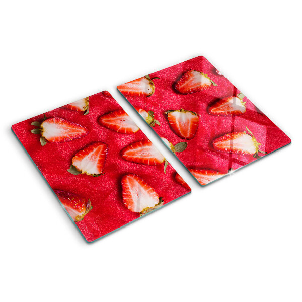Tabla de cocina Fresas sobre un fondo rosa