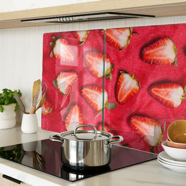 Tabla de cocina Fresas sobre un fondo rosa