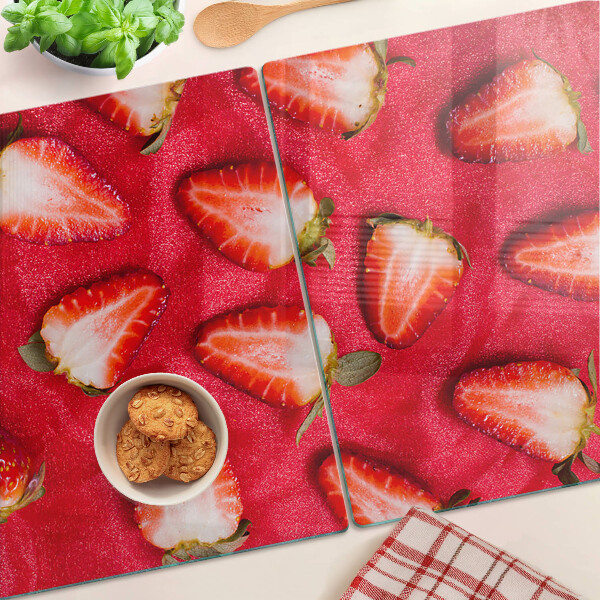 Tabla de cocina Fresas sobre un fondo rosa