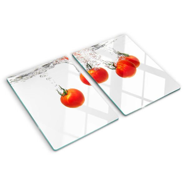 Tabla de cortar de cristal Tomates en agua