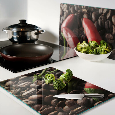 Tabla de cortar de cristal Café y chiles