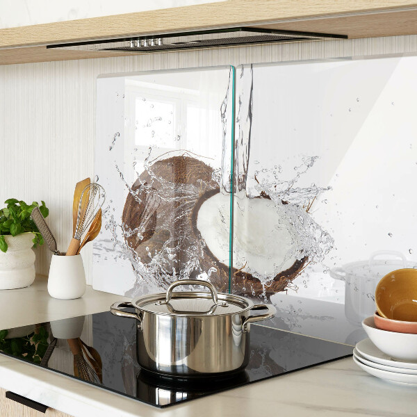 Szklana deska kuchenna Kokos z wodą i rozpryskiem