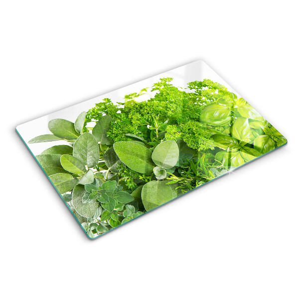 Tabla de cocina Hierbas y hojas verdes