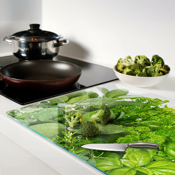 Tabla de cocina Hierbas y hojas verdes