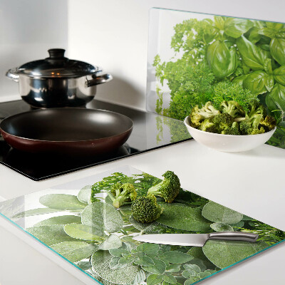 Tabla de cocina Hierbas y hojas verdes