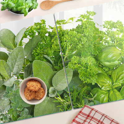 Tabla de cocina Hierbas y hojas verdes