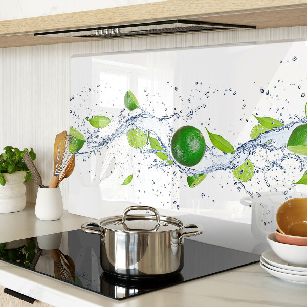 Deska kuchenna szklana Cytryny i woda z liśćmi