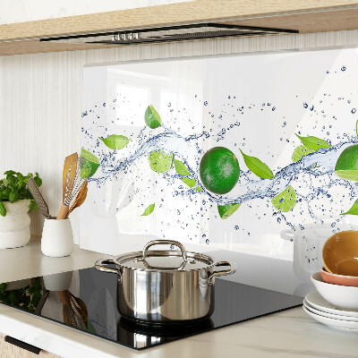 Tabla de cortar de cristal Limones y agua de hojas