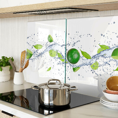 Tabla de cortar de cristal Limones y agua de hojas