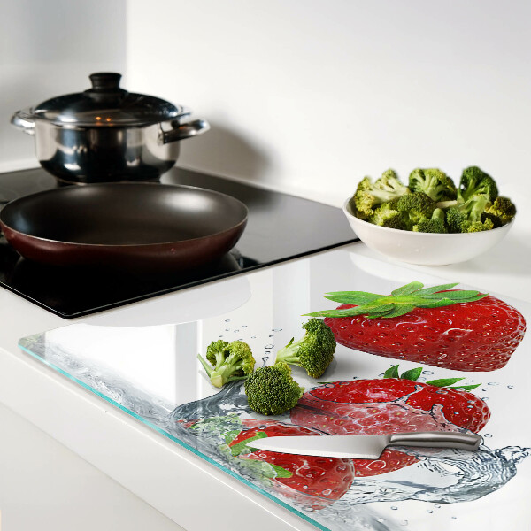 Tabla de cortar de cristal Fresas en agua