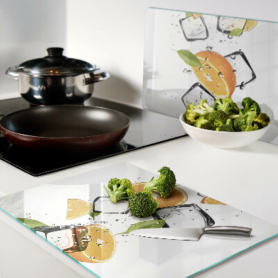 Szklana deska do krojenia Cytrusy z lodem