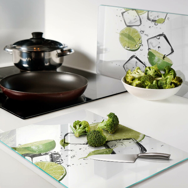 Tabla de cocina Limones con hielo en agua