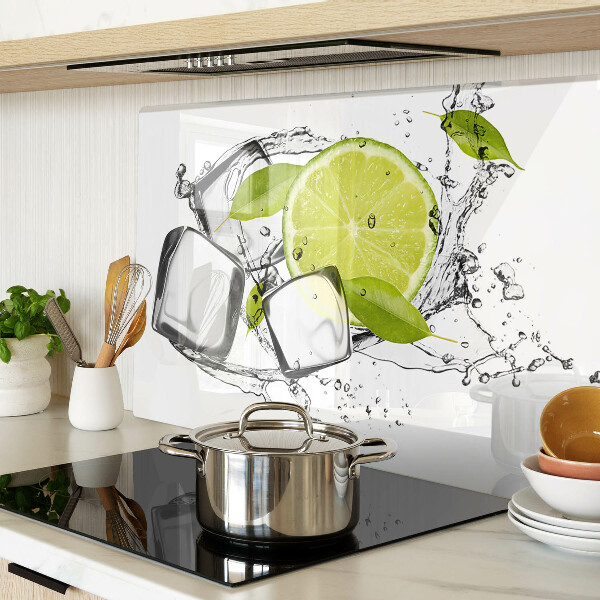 Tabla para cortar Limón con hielo y hojas