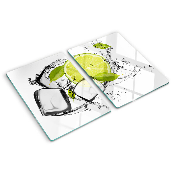 Tabla para cortar Limón con hielo y hojas