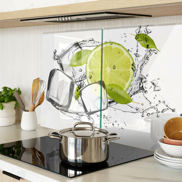 Tabla para cortar Limón con hielo y hojas