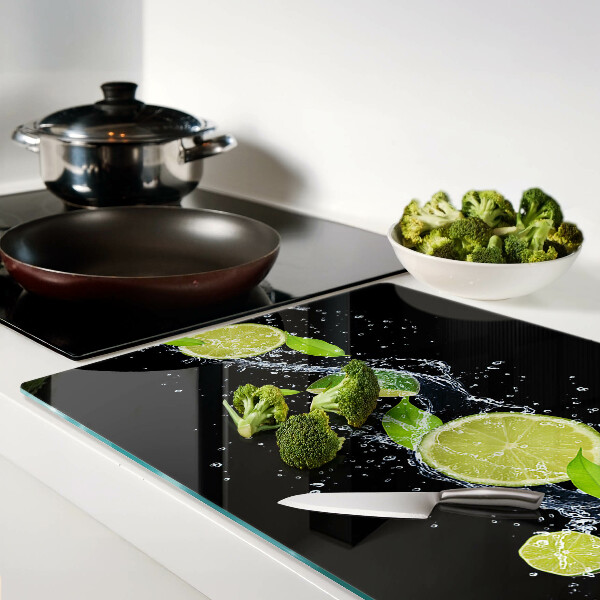 Tabla de cocina Limones en agua con hojas de menta