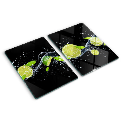 Tabla de cocina Limones en agua con hojas de menta