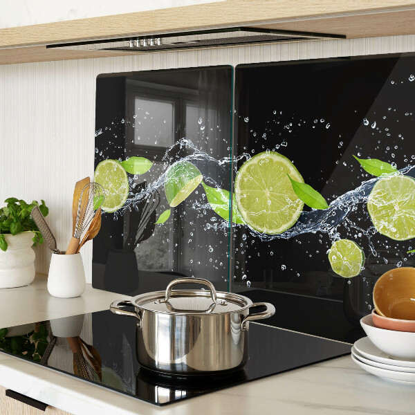 Tabla de cocina Limones en agua con hojas de menta