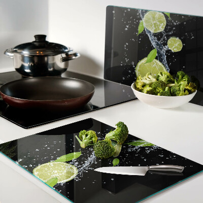 Tabla de cocina Limones en agua con hojas de menta